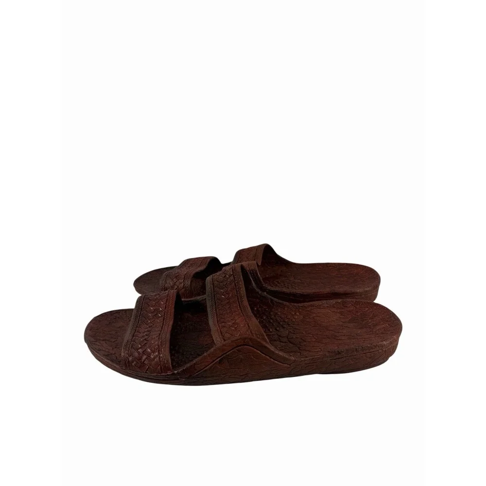 Brown Plastic Slides Women's 11